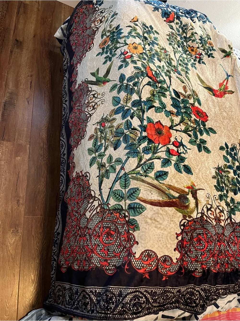Johnny was reversible blanket in drawstring bag